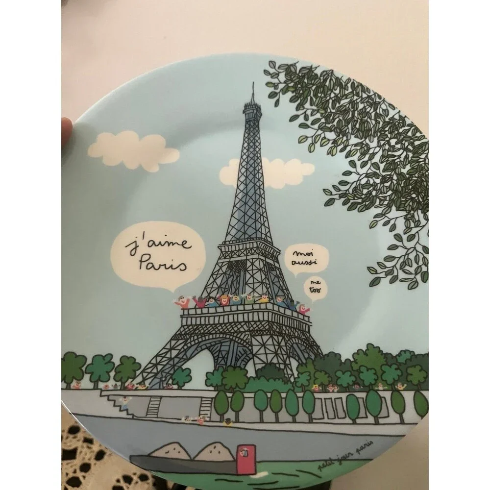 petit jour paris eiffel tower melamine dessert plate